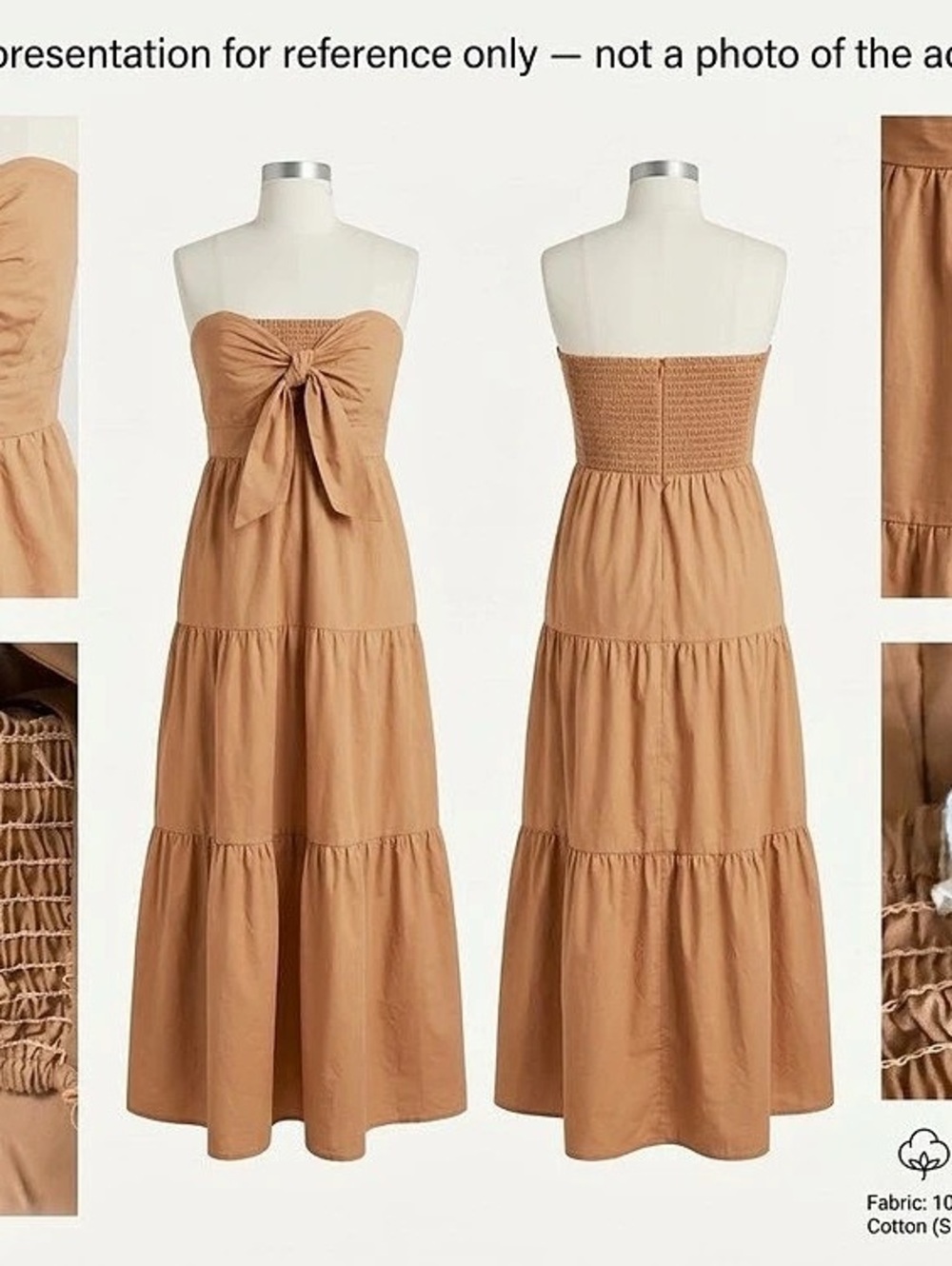 Anthropology Cotton Maxi Dress in Brown Size Medium
